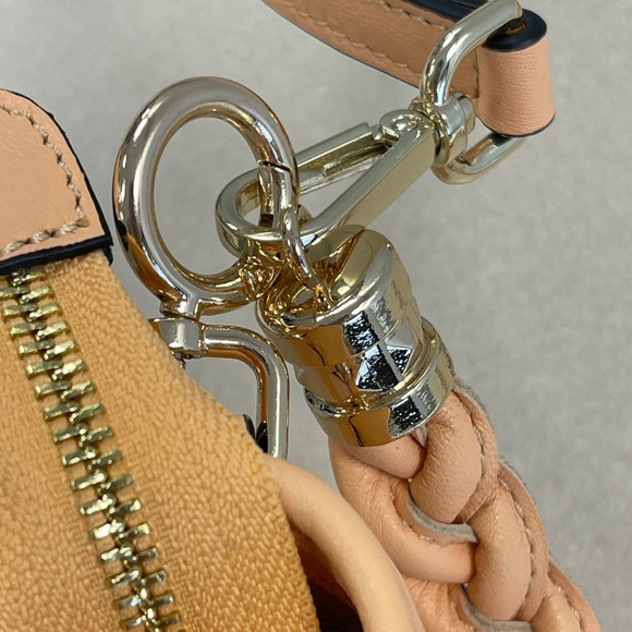 VALENTINO BY MARIO VALENTINO Grace Logo Leather Shoulder Bag - Peach Blush - NWT - Picture 6 of 10